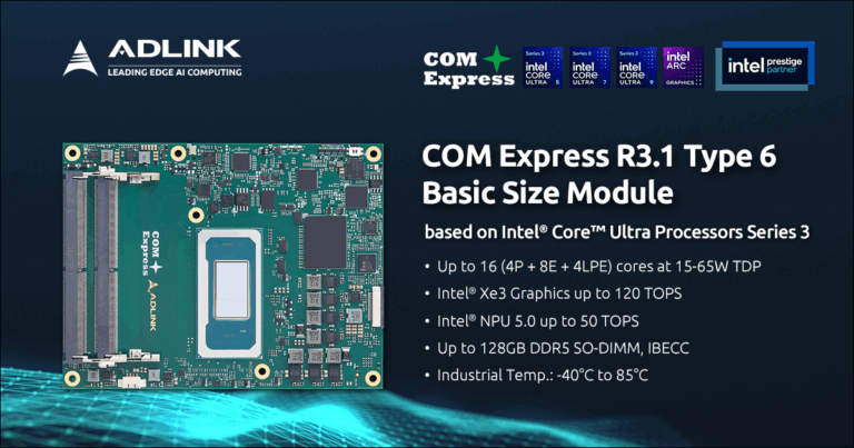 Core Modules ADLINK Integrates Intel Core Ultra Series 3 into New COM Express ...